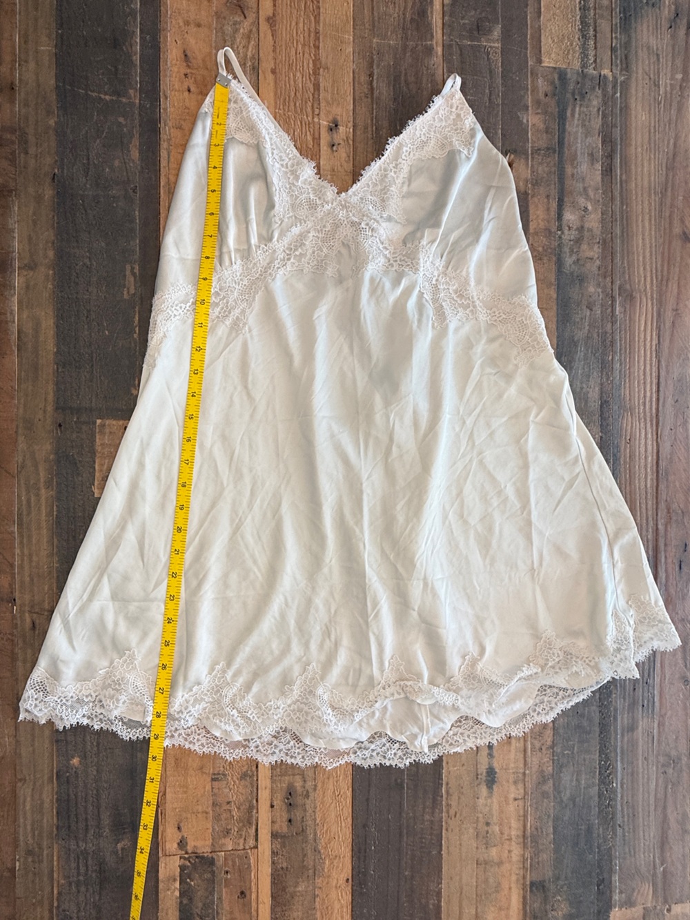 Abercrombie & Fitch White Lace-Trim Slip Dress